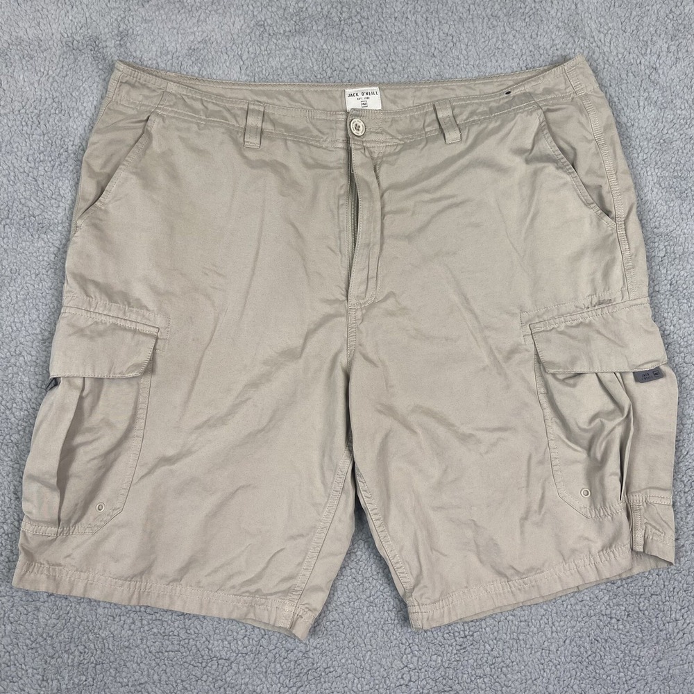 Jack O'Neill Complex Men's Flat Front‎ Cargo Shorts Stretch Khaki Size 38